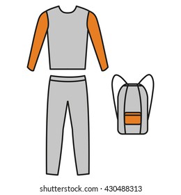 Tracksuit vector. Tracksuit icon fitness. Men's sports suit vector.