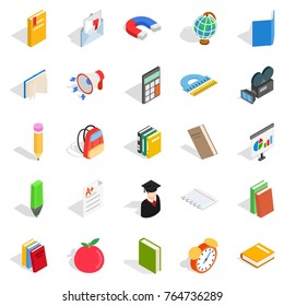 Tract icons set. Isometric set of 25 tract vector icons for web isolated on white background