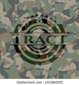 Tract on camouflage pattern. Vector Illustration. Detailed.