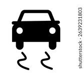 Traction control warning light control system indicator light black silhouette