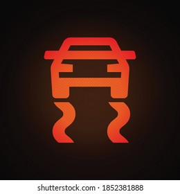 Traction control warning light vector illustration.