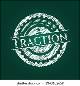 Traction written with chalkboard texture