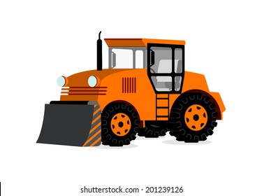 tractor in 3D on white background
