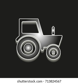 Tractor - 3d vector icons. Illustrations isolated on black background for graphic and web design.
