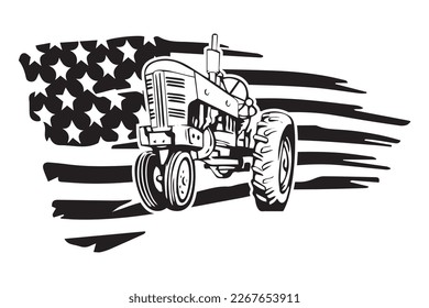 Tractor 4th Of July Design