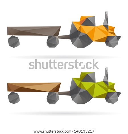 Tractor abstract isolated on a white backgrounds