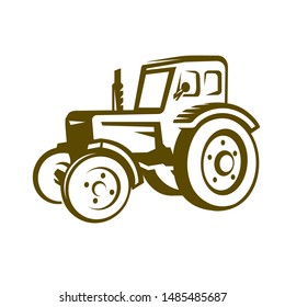 tractor abstract logo emblem on white background