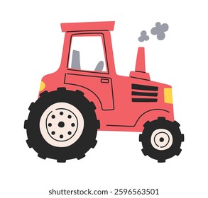 Tractor agricultural heavy machinery cartoon