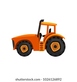 Tractor agricultural machinery, farm equipment vector Illustration on a white background