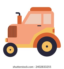 Elemento de agricultura de tractores. Ilustración vectorial con temática agrícola y estilo vector plano. Elemento vector modificable.