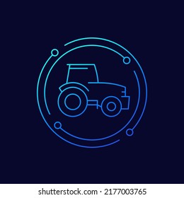 tractor, agrimotor icon, linear design