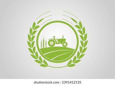 Tractor Agro farm, agriculture industriesagriculture industries Free vector logo design