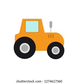 Tractor. Agronomy. Orange tractor. Vector illustration. EPS 10.