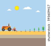 tractor with automatic seeding and corn growing