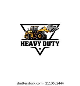 Tractor - Backhoe Loader Logo With Emblem Style