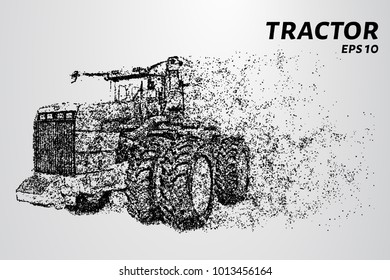 Tractor with big wheels. Tractor of the particles.
