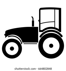 Tractor black icon .