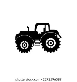 Tractor black simple icon on white background for web design and mobile app