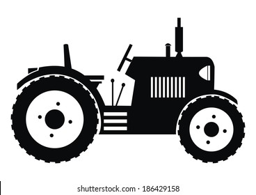 Tractor - Black, Vector Icon