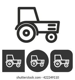 Tractor   -  black and white icons. Vector illustration. 