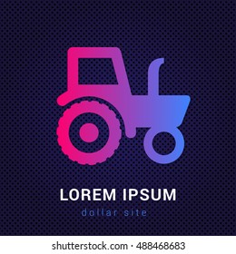 Tractor Blue & Red colorful gradient attractive bright material Icon / Logo Design