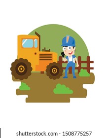 tractor boy vector illustration design