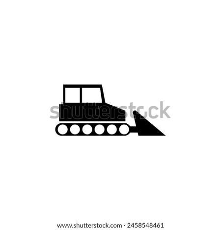 Tractor with Bucket, Bulldozer flat vector icon. Simple solid symbol isolated on white background. Tractor with Bucket, Bulldozer sign design template for web and mobile UI element
