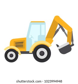 Tractor bucket icon, flat style