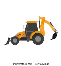 Tractor bucket icon, flat style