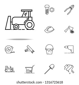 tractor with bucket outline icon. Construction icons universal set for web and mobile