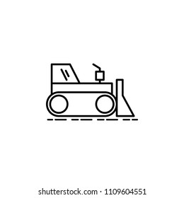 tractor with bucket outline icon. Element of construction icon for mobile concept and web apps. Thin line tractor with bucket outline icon can be used for web and mobile on white background
