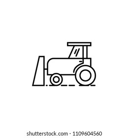 tractor with bucket outline icon. Element of construction icon for mobile concept and web apps. Thin line tractor with bucket outline icon can be used for web and mobile on white background
