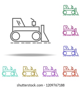tractor with bucket outline icon. Elements of Construction in multi color style icons. Simple icon for websites, web design, mobile app, info graphics