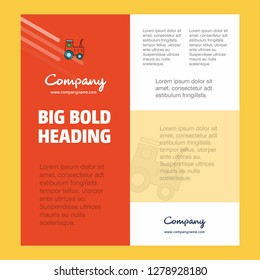 Tractor  Business Company Poster Template. with place for text and images. vector background
