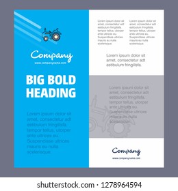 Tractor Business Company Poster Template. with place for text and images. vector background