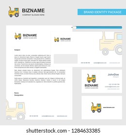 Tractor Business Letterhead, Envelope and visiting Card Design vector template