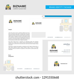 Tractor  Business Letterhead, Envelope and visiting Card Design vector template