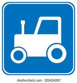 Tractor button on white background. Vector illustration.