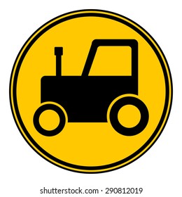 Tractor button on white background. Vector illustration.