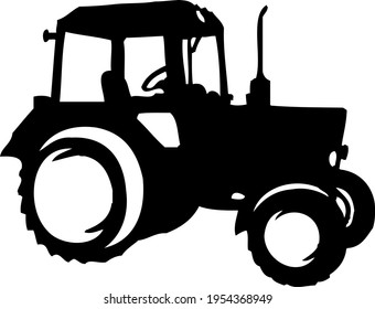 tractor cab black silhouette badge