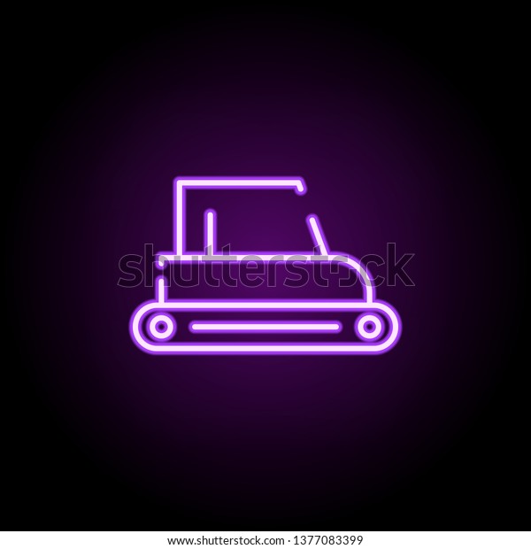 tractor,\
car neon icon. Elements of construction set. Simple icon for\
websites, web design, mobile app, info\
graphics