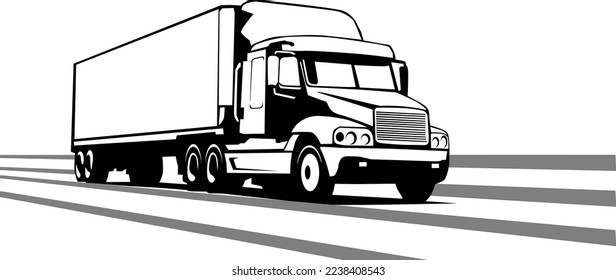 Tractor Cargo Trailer Vector Illustration