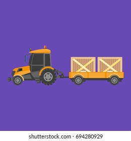 Tractor carrying boxes