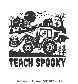 Tractor carrying halloween candy