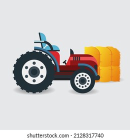 Tractor cartoon background vector illustration. tractor icon cartoon style.