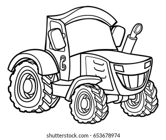 Tractor cartoon farm vehicle illustration