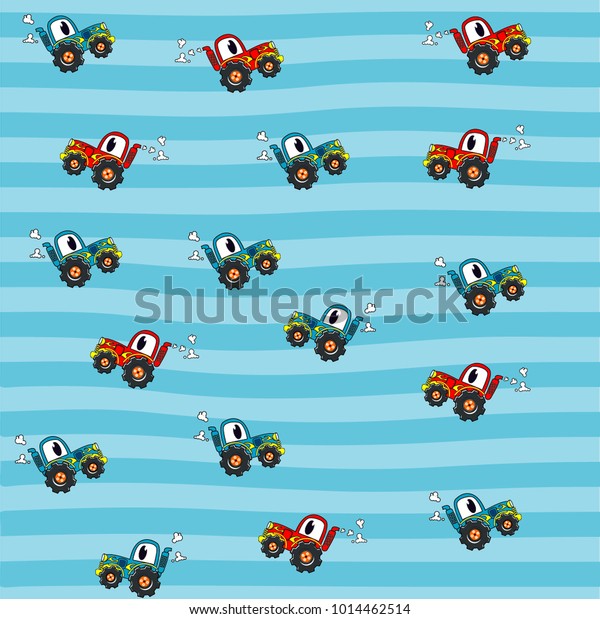 tractor cartoon\
pattern