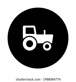 Tractor and circle on white