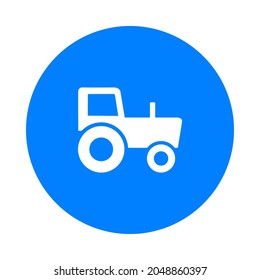 Tractor and circle on white