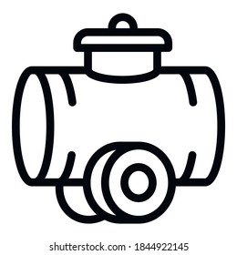 Traktor Zisterne Symbol. Umriss-Traktor-Zisterne, Vektorsymbol für Webdesign einzeln auf weißem Hintergrund